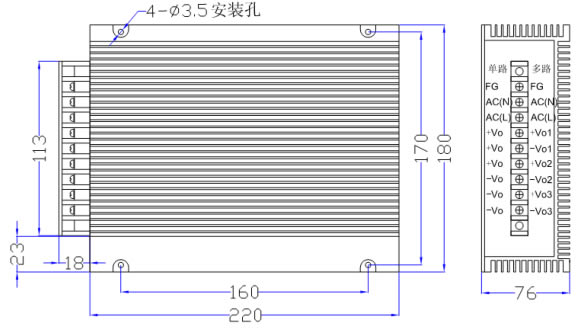 100W 线性电源(一体化) DLX系列产品图